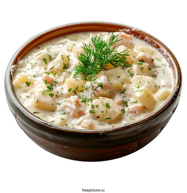 [Transparent Background PNG]Bowl of Creamy Potato Soup