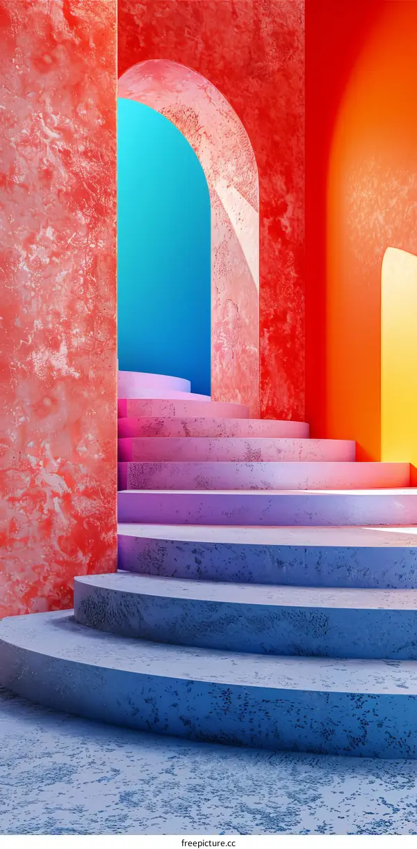 Colorful Abstract Architectural Staircase Design