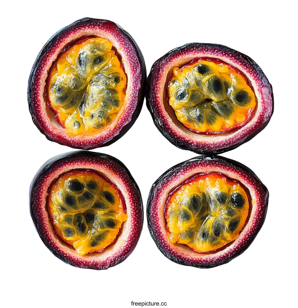 [Transparent Background PNG]Passion Fruit Segments Close Up