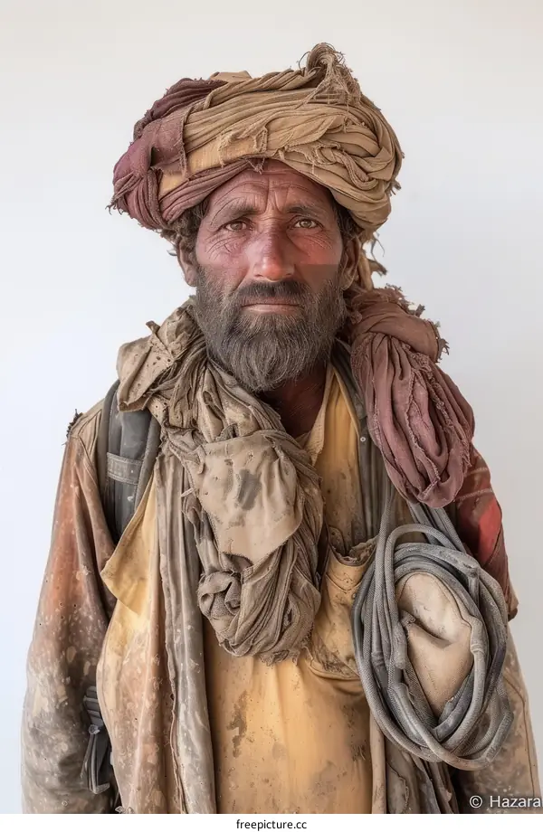 Portrait of a Hazara man