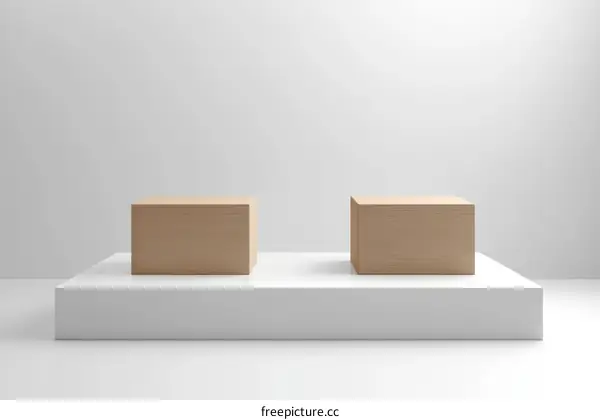 Modern Minimalist Wooden Display Box Mockup