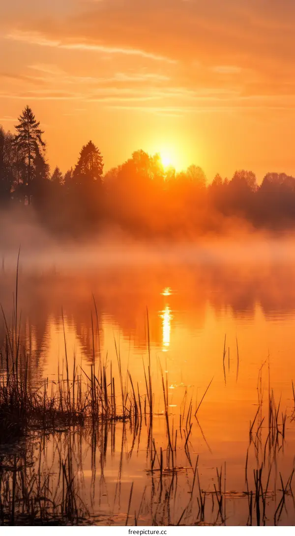Misty Lake Dawn