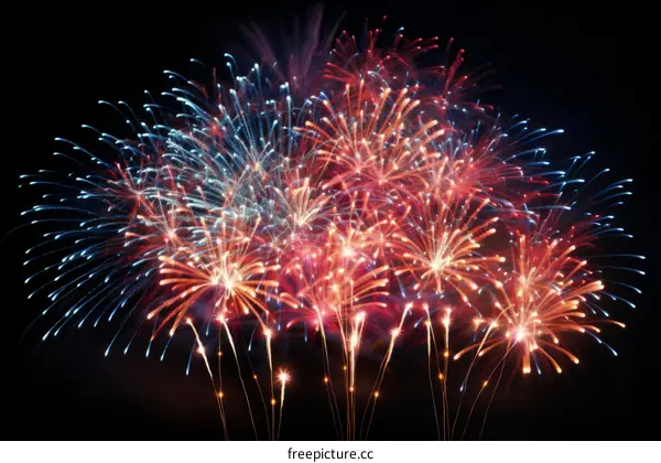 Colorful Fireworks Illuminate the Night Sky