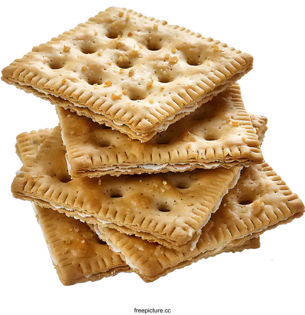 [Transparent Background PNG]Four crackers stacked on top of each other