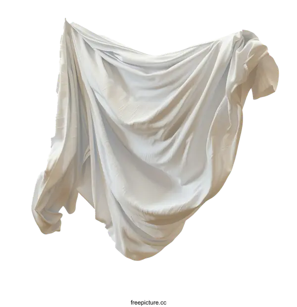 [Transparent Background PNG]White Fabric Hanging from a Rope