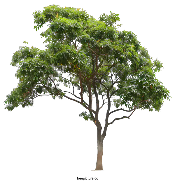 [Transparent Background PNG]Green Tree with Lush Foliage Isolated on White Background