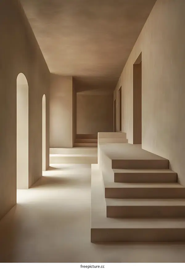 Minimalist Modern Concrete Staircase Architecture Interior Design