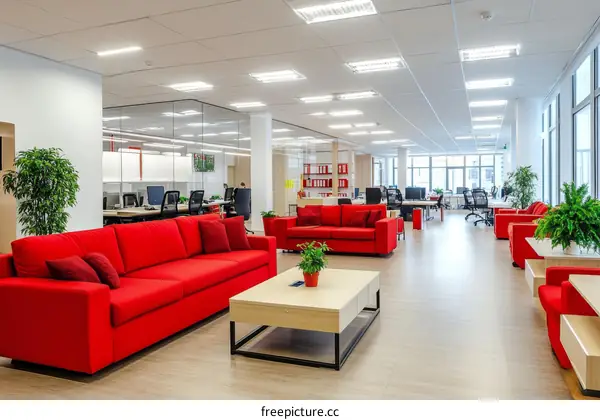 Modern Open-Plan Office Lounge Area