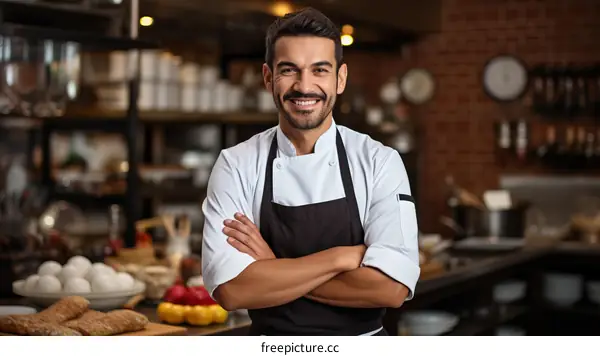 Portrait of a male chef in a commercial kitchen