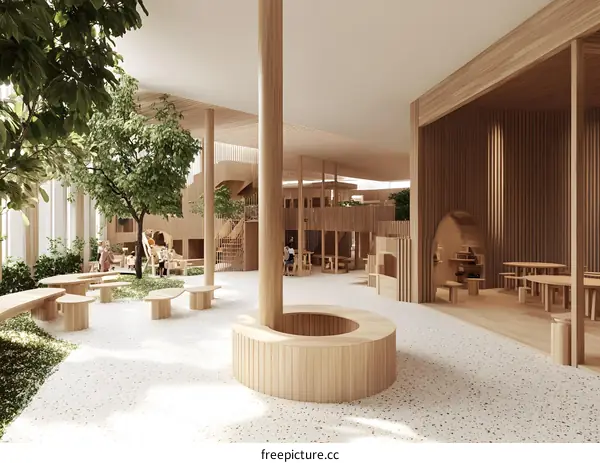 Modern Wooden Interior Design for a Playroom