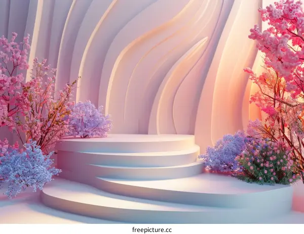 Pastel Pink Floral Stage Setting