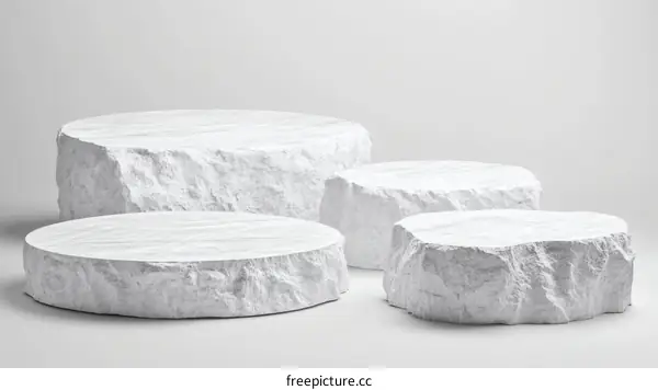 Minimalist White Stone Pedestal Display