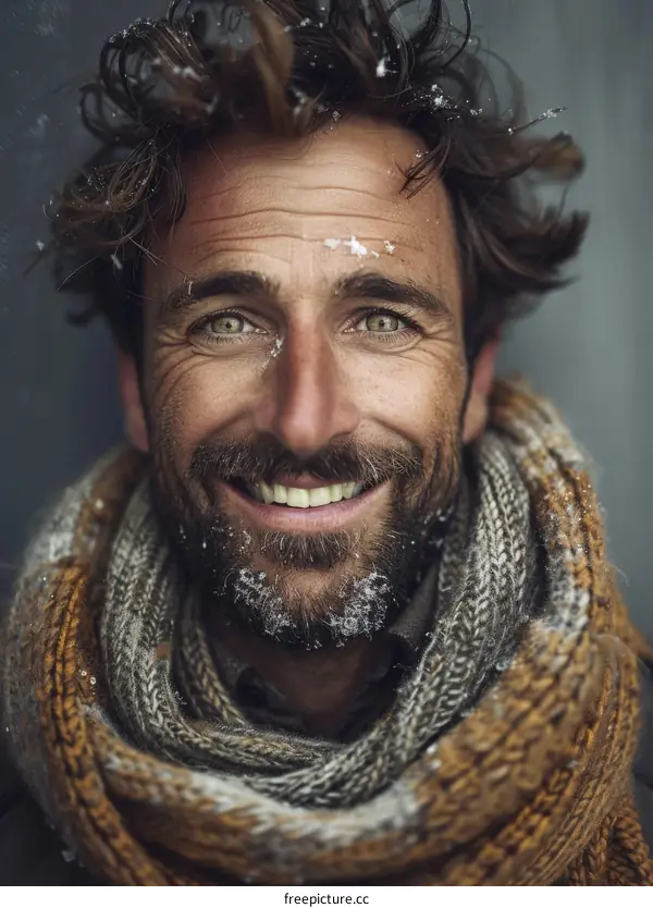 Close Up Portrait of a Man in Winter