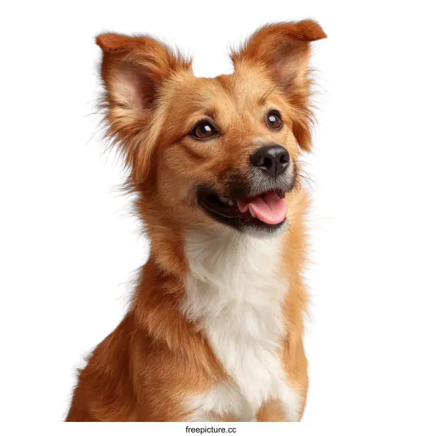 [Transparent Background PNG]Closeup Portrait of a Happy Dog