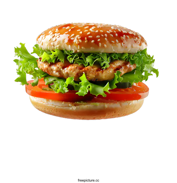 [Transparent Background PNG]Delicious hamburger on white background