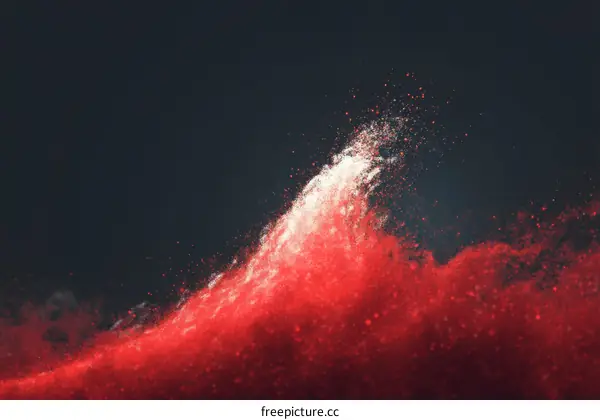 Abstract Red and White Powder Explosion