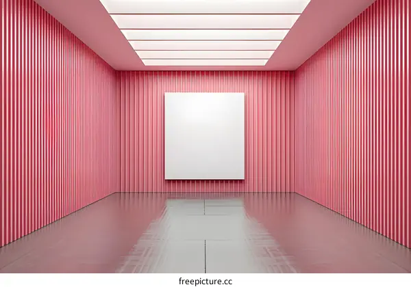 Minimalist Pink Room with White Canvas