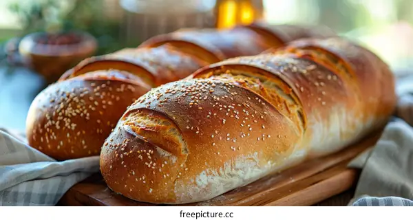 Loaf of bread with sesame seeds