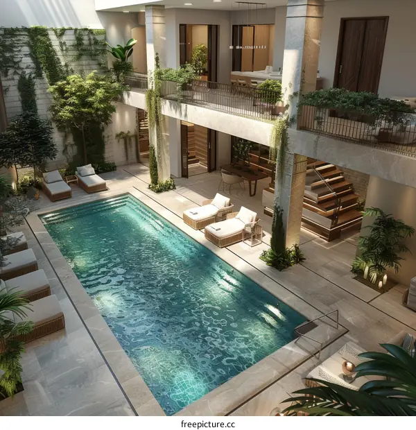 Luxury Indoor Pool and Garden Oasis