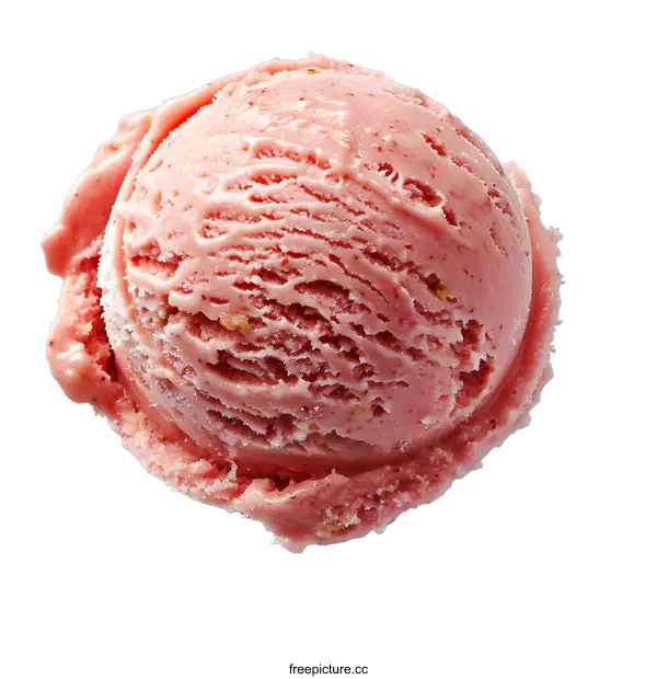 [Transparent Background PNG]Single Scoop of Strawberry Ice Cream