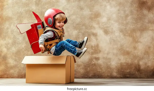 Child Playful Imagination Rocket Suit