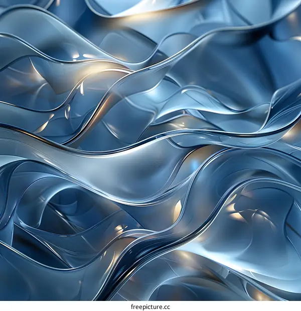 Blue Abstract Glassy Liquid Surface