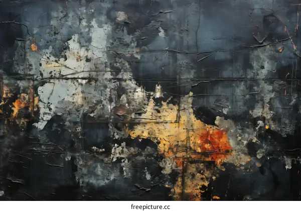 Colorful abstract painting with a dark background