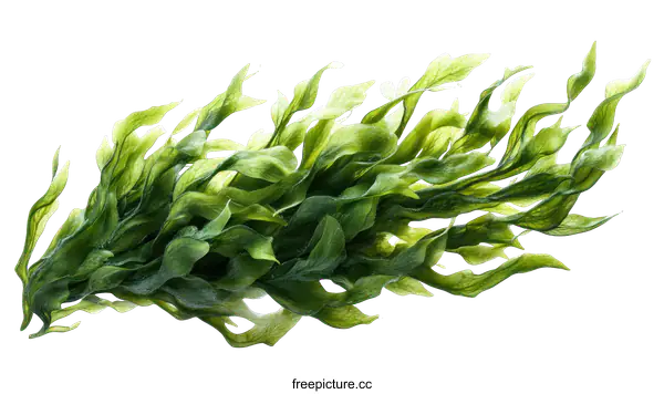 [Transparent Background PNG]Fresh Green Seaweed Isolated on White Background