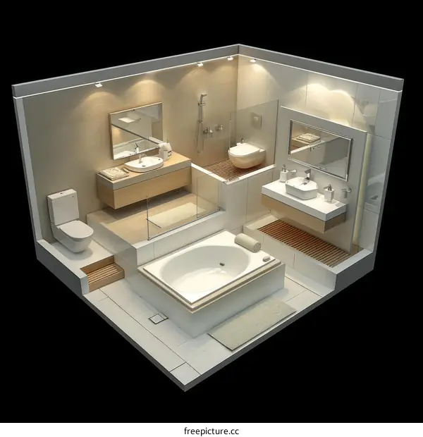 Modern Minimalist Bathroom Design Illustration