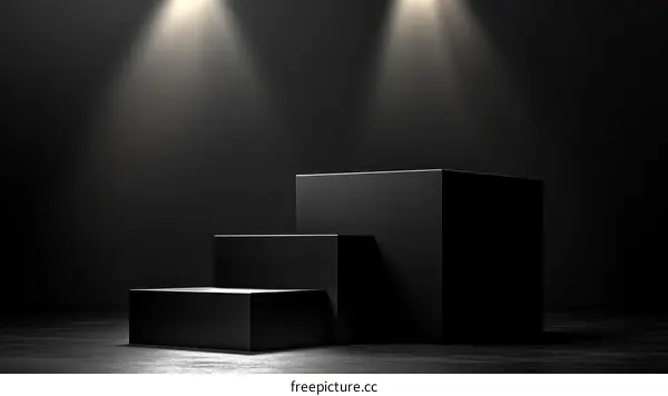 Dark Studio Product Display Podium