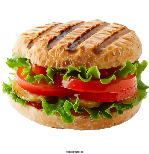[Transparent Background PNG]yummy sandwich with fresh vegetables