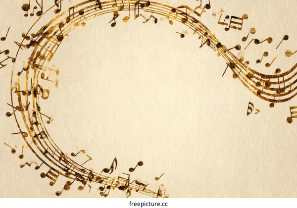 Vintage Music Notes Background Design