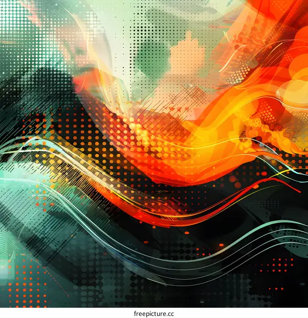 Colorful Abstract Wavy Futuristic Background