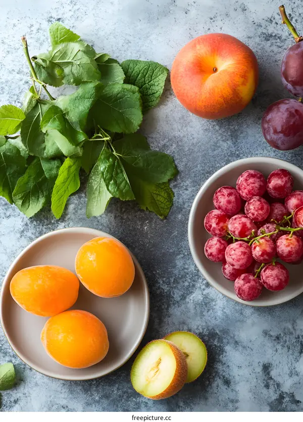 Fresh Summer Fruits Flat Lay