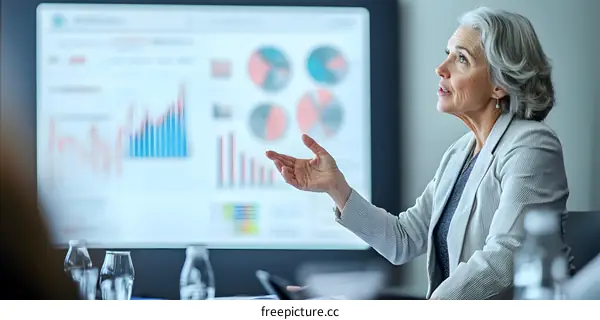 Businesswoman Giving Presentation in Meeting