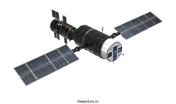 [Transparent Background PNG]Modern Space Station Illustration