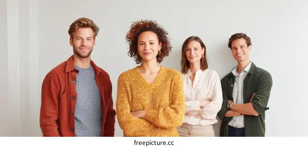 Four Diverse Colleagues Standing Together