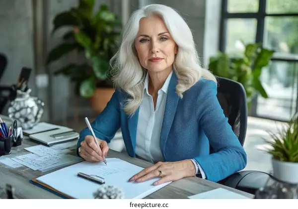 Focused Businesswoman at Work