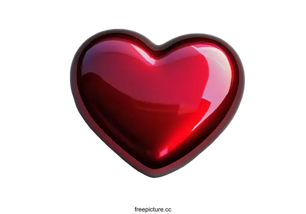 [Transparent Background PNG]Glossy Red Heart Illustration