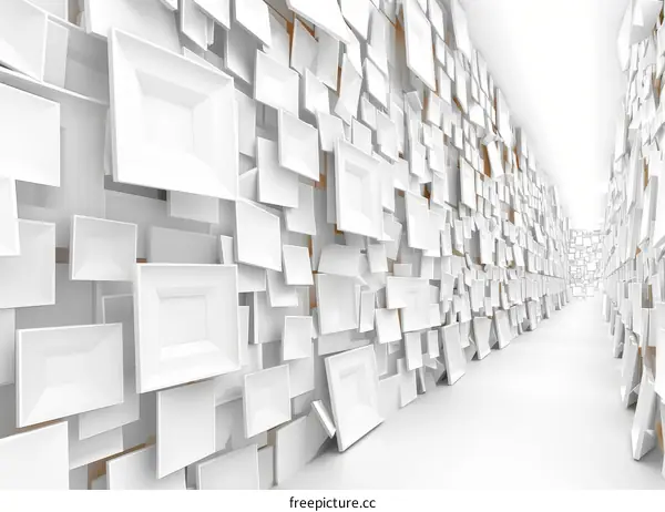 Futuristic white rectangular wall tunnel