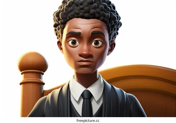 African American Judge in Formal Attire