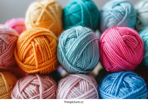 colorful yarn balls