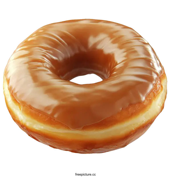 [Transparent Background PNG]Delicious Caramel Glazed Donut Close-up