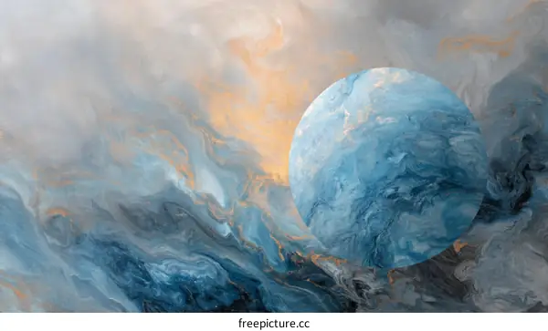 Abstract Fluid Art with a Circular Pattern