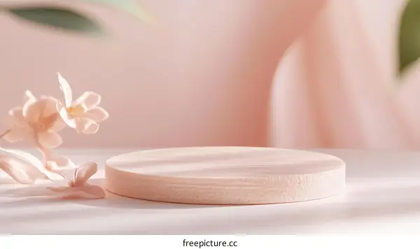 Elegant Pink Display Podium with Floral Decor