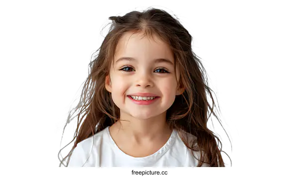 [Transparent Background PNG]Portrait of a Smiling Young Girl