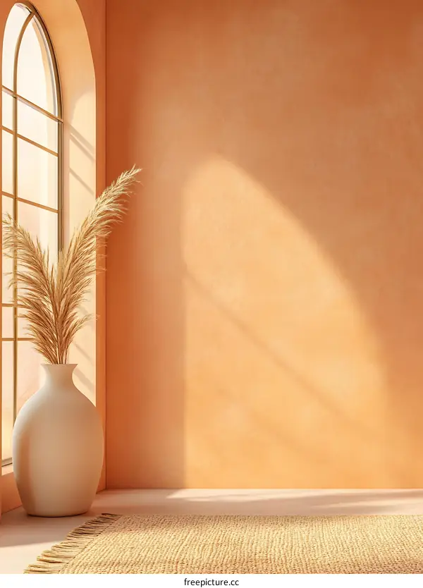 Minimalist Interior Design With Beige Wall And Natural Light