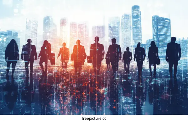 Business People Walking in Modern City