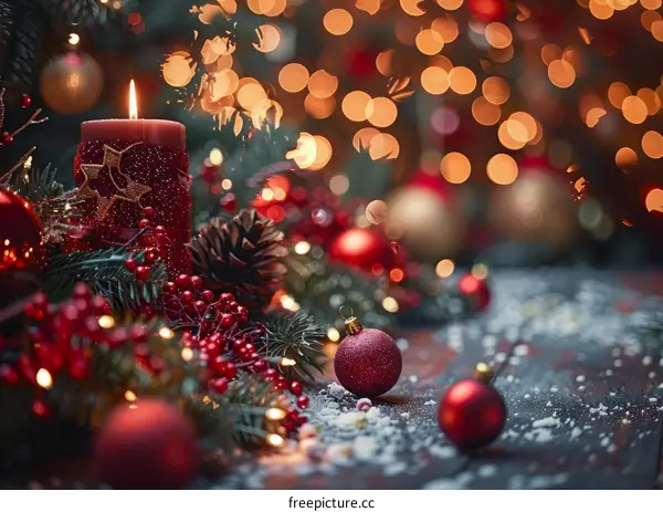 Red and Gold Christmas Ornaments and Decorations