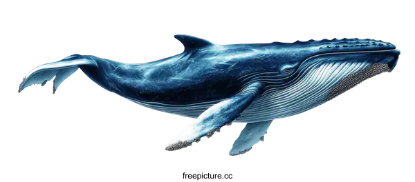 [Transparent Background PNG]Majestic Blue Whale Illustration